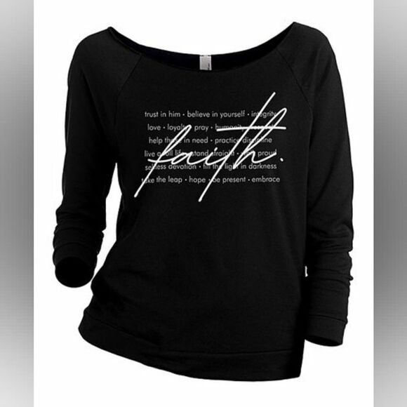 Thread Tank 'Faith' Three-Quarter Sleeve Slouchy Pullover sz XXL - Picture 1 of 10